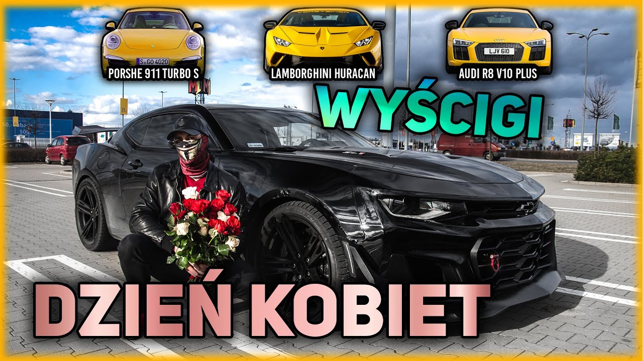 ROZDAJE KWIATY LOSOWO DZIEWCZYNOM - Wyścigi z Huracan, Audi R8, Porsche 911 Turbo S *Moja Twarz*