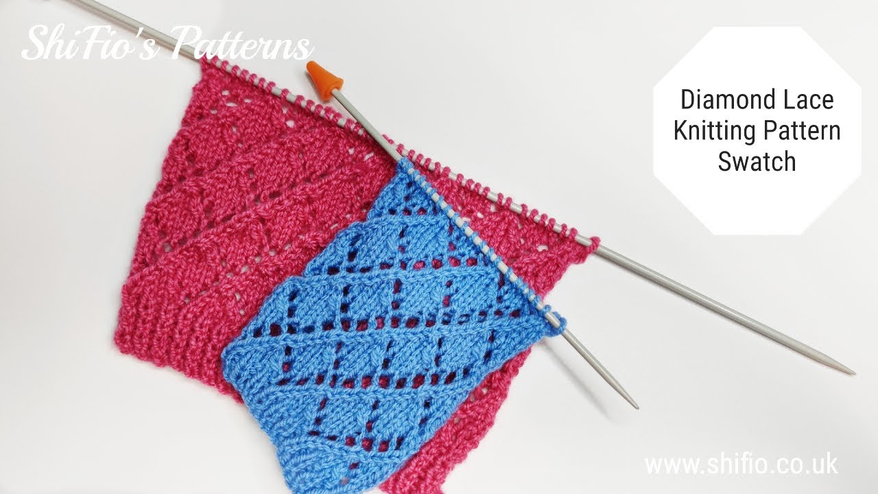 Diamond knitting stitch design pattern tutorial