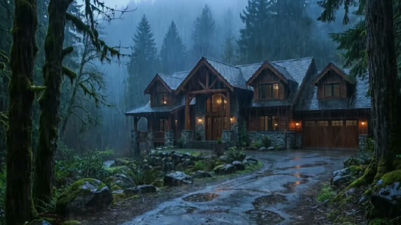 Rain Sounds for Sleeping Midnight Rain at a Cozy Forest Cabin | Deep Relaxation & Sleep Sounds