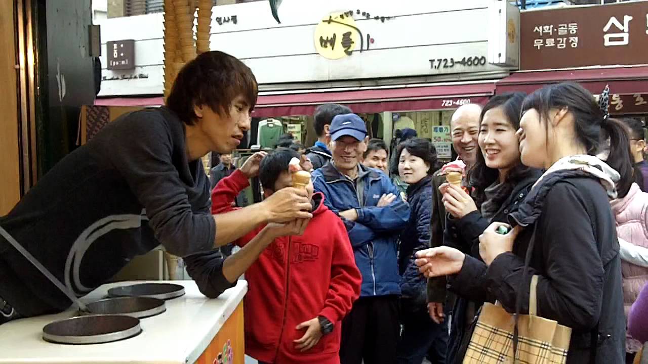 Ice Cream Guy in Insadong, South Korea