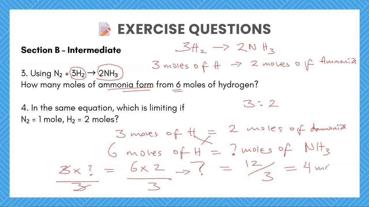 Stoichiometry & Chemical Equation Exercises