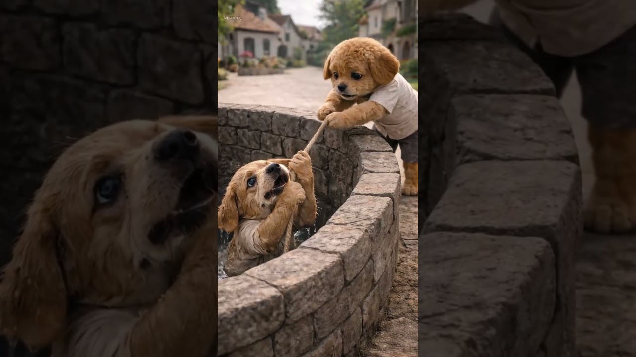 Puppy saves his Momma in the well. 🐶💔 