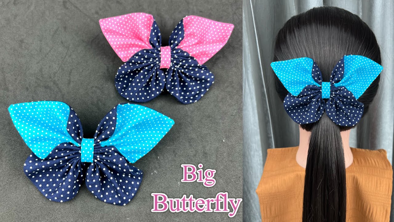 Easy Homemade Butterfly Bow Hair Clip. Beautiful Gift Idea. DIY Hair Clip.
