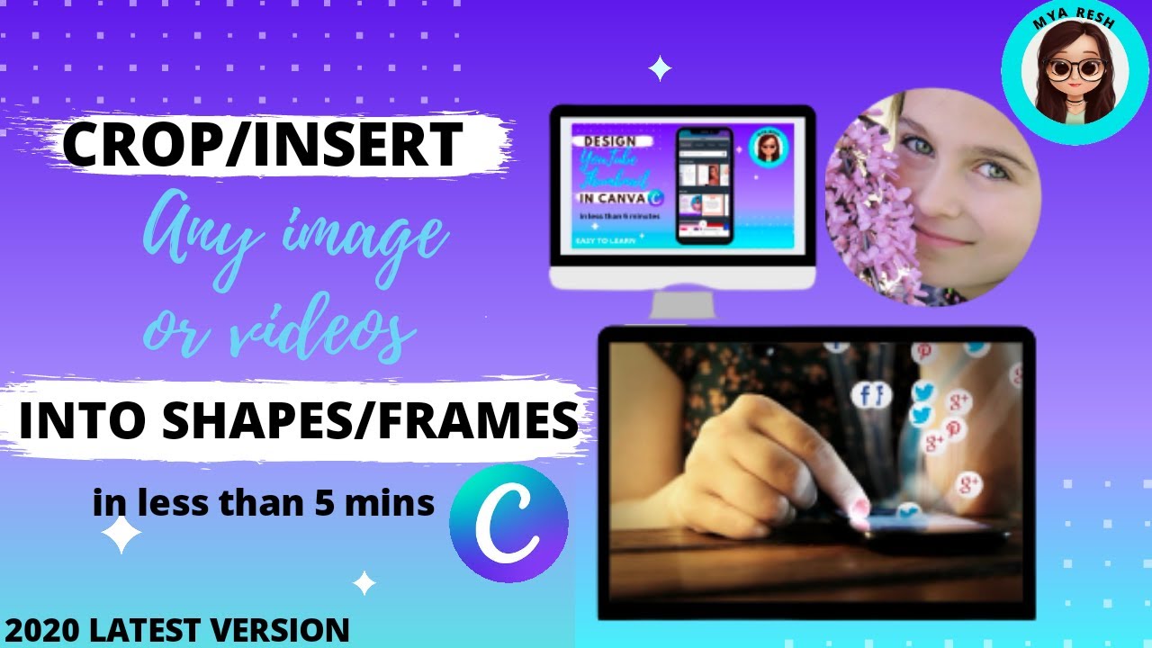 Crop picture & video into circle frame & shapes using latest version 2020 CANVA app in android