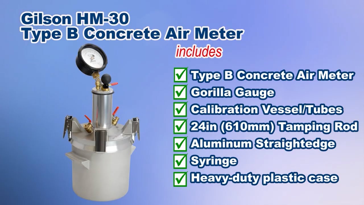 Gilson Concrete Air Meters featuring the Gorilla Gauge (HM-30)