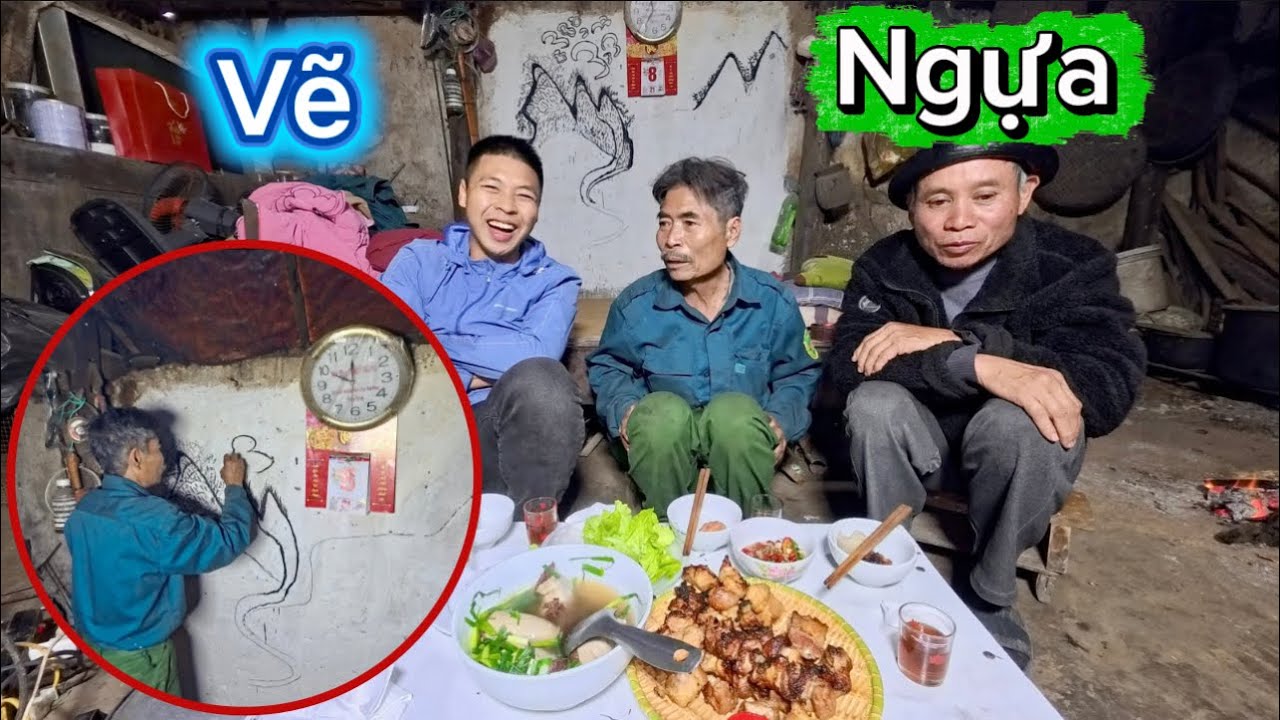 Bác Thông Vẽ Bức Tranh Ngựa Để Đón Năm Bính Ngọ 2026 Và Bữa Ẩm Thực Ngày Cuối Năm