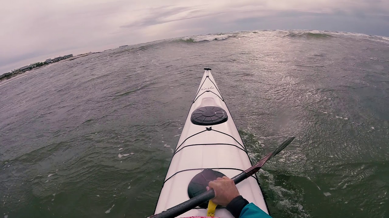 Current Designs Kayak, Karla & Sisu, Surfing Tybee Gale