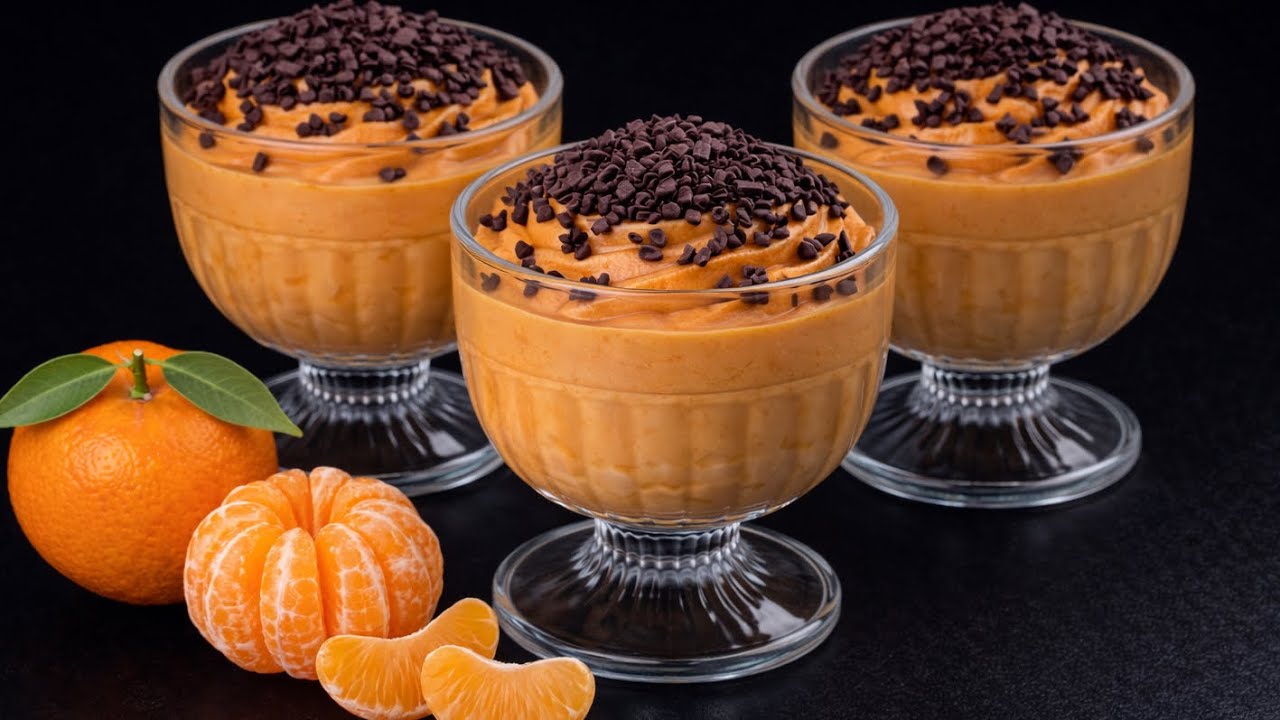 Nur Mandarinen und Sahne! Mousse-Dessert in 5 Minuten. KEIN Backen!