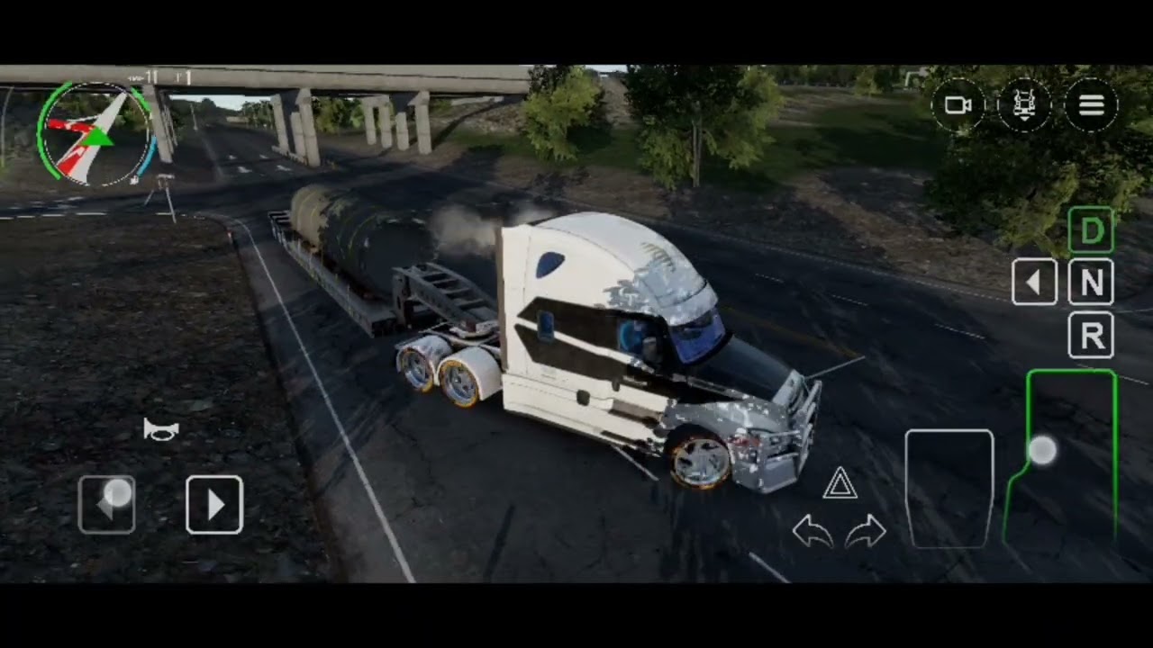 Parte dois pessoal do desafio com Peterbilt com motor original na prancha com carga pesada 