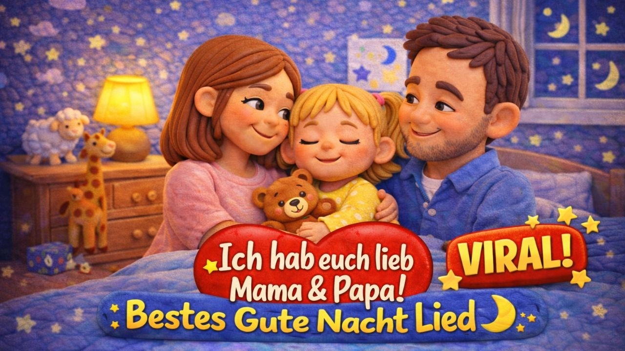 Kinder Gute Nacht Lied❤️ | Mitmachlied zum Klatschen & Umarmen vor dem Schlafen gehen