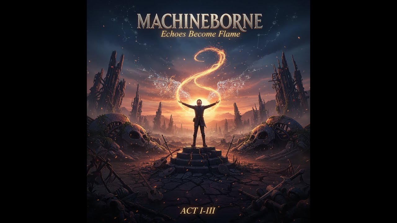 MACHINEBORNE - Echoes Become Flame (Full Album) - Power Metal Opera [AI]