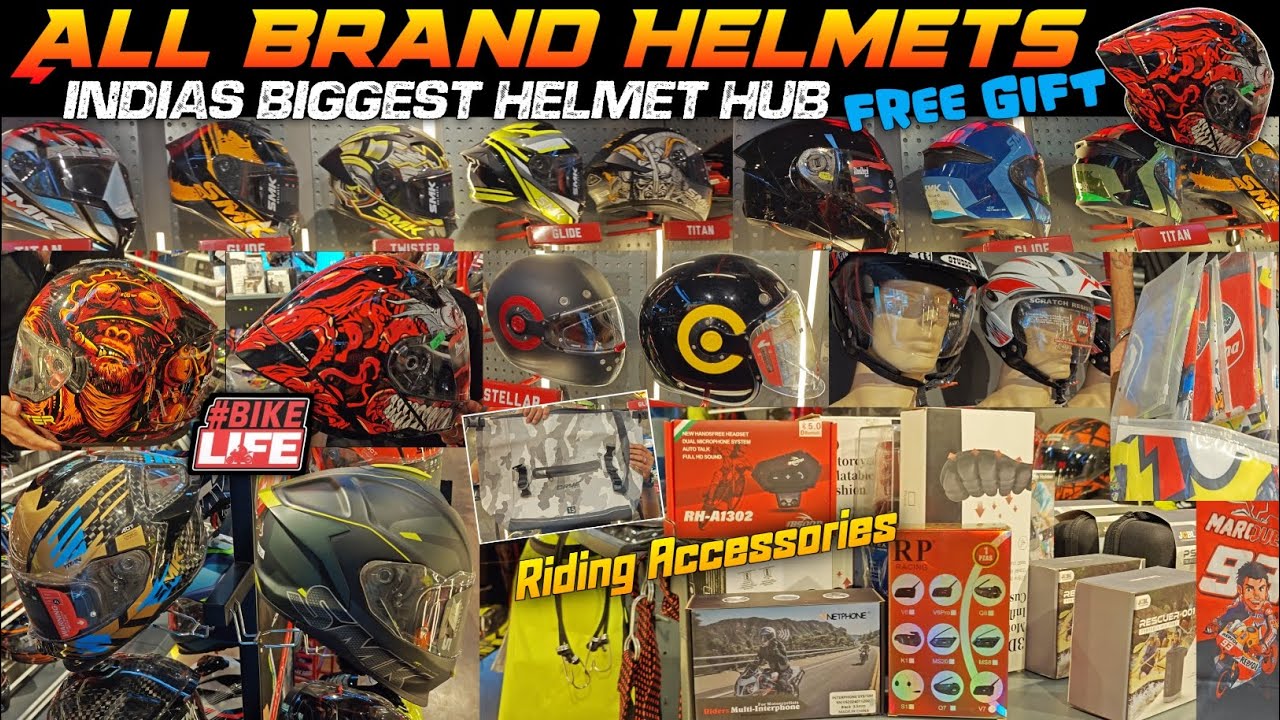 All Brand Helmets 🪖🤯 | SMK, STUDDS, STEELBIRD, ROYALENFIELD | Riding Gears  #helmets #smk #topbikes