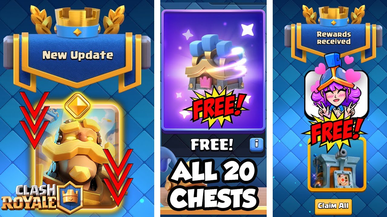 All New FREE Rewards and How to Get All 20 Seasonal Chests in Clash Royale!