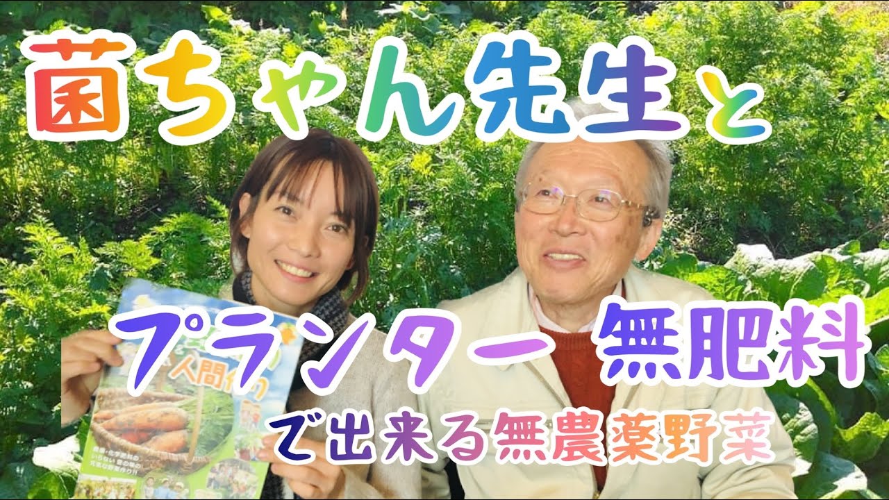 【菌ちゃん先生とプランターで土作り】肥料不要！葉っぱや草で出来る無農薬野菜