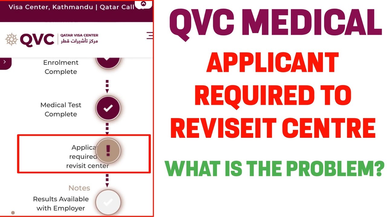 QVC Medical | Applicant Required to Revisit Centre | Qatar Visa Centre