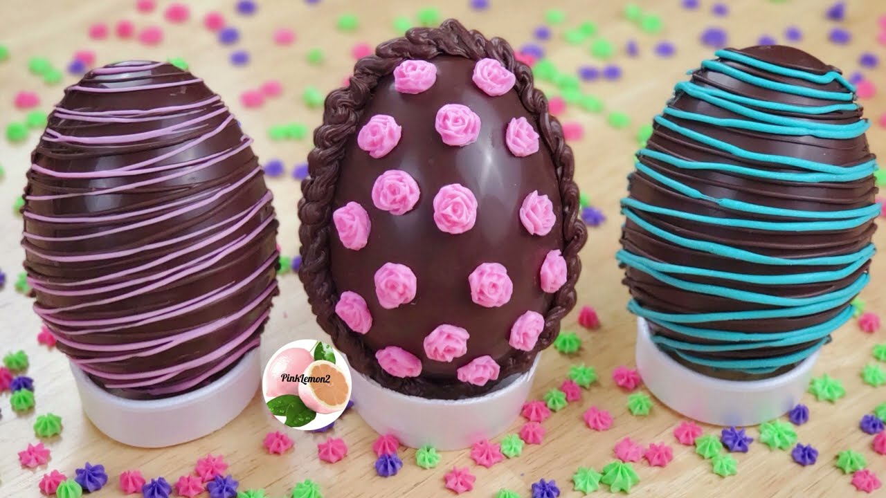 Huevo de Pascua SOLO  CHOCOLATE Facil de Hacer(glase de chocolate)