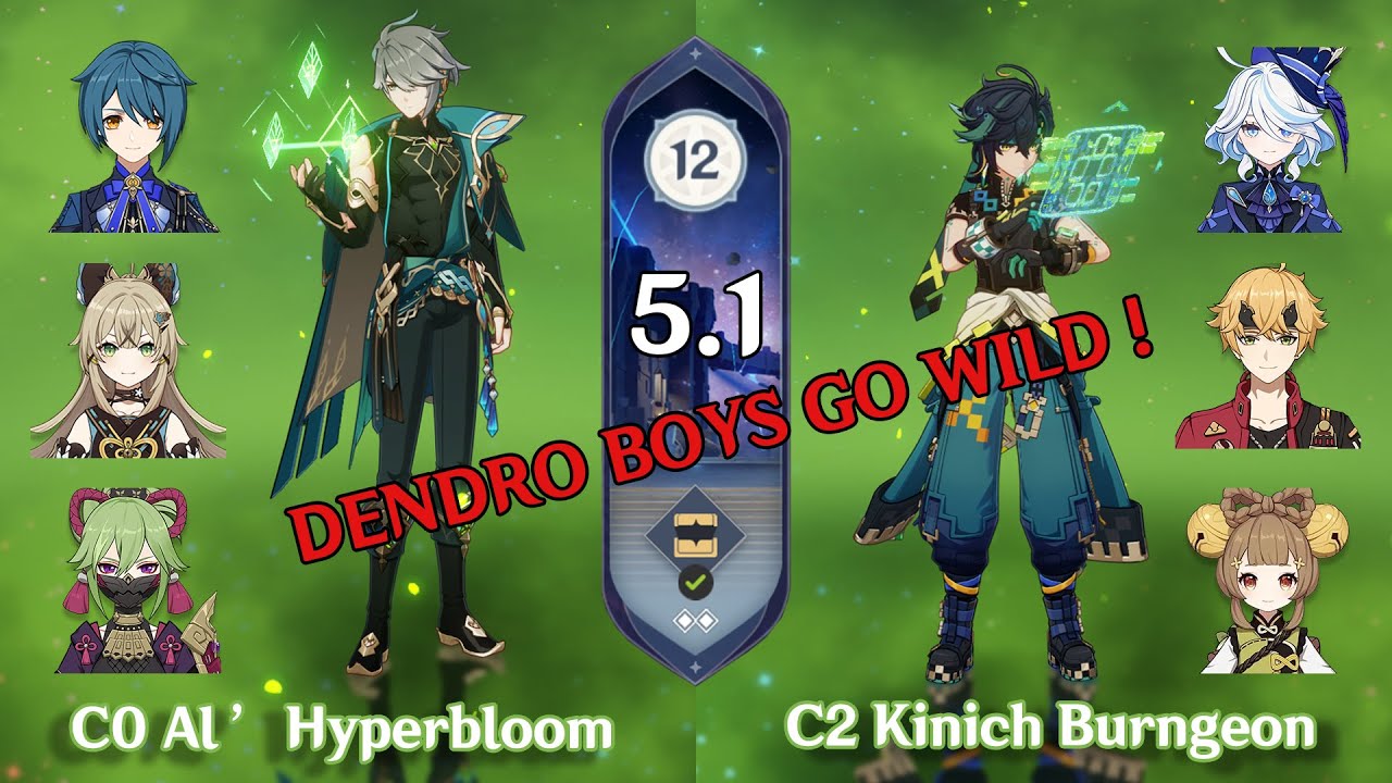5.1 Spiral Abyss Floor 12 -  C0 Alhaitham and C2 Kinich - Genshin Impact