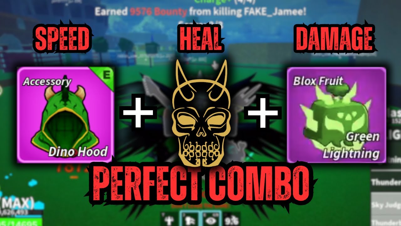 *Dino Hood + Ghoul Race* With Lightning Fruit Is Crazy Combo | Blox Fruit Bounty Hunting