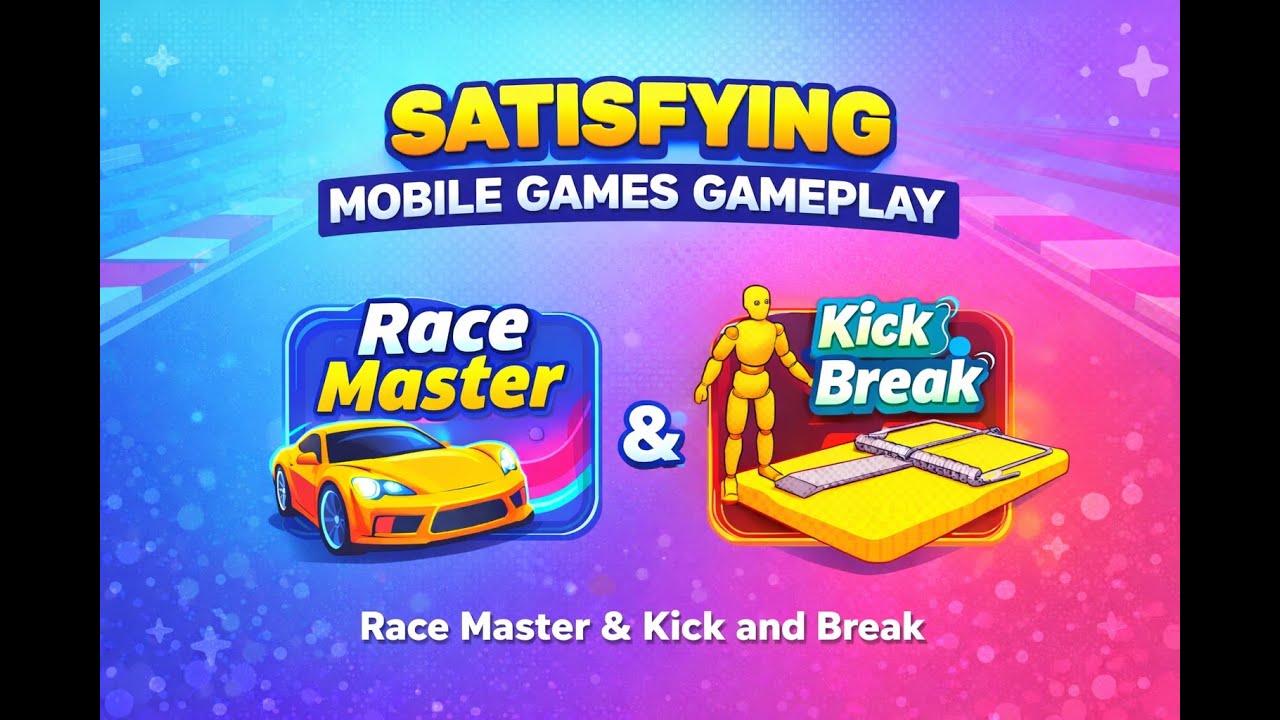 Satisfying Mobile Games Gameplay | Race Master & Kick and Break | Casual Gaming