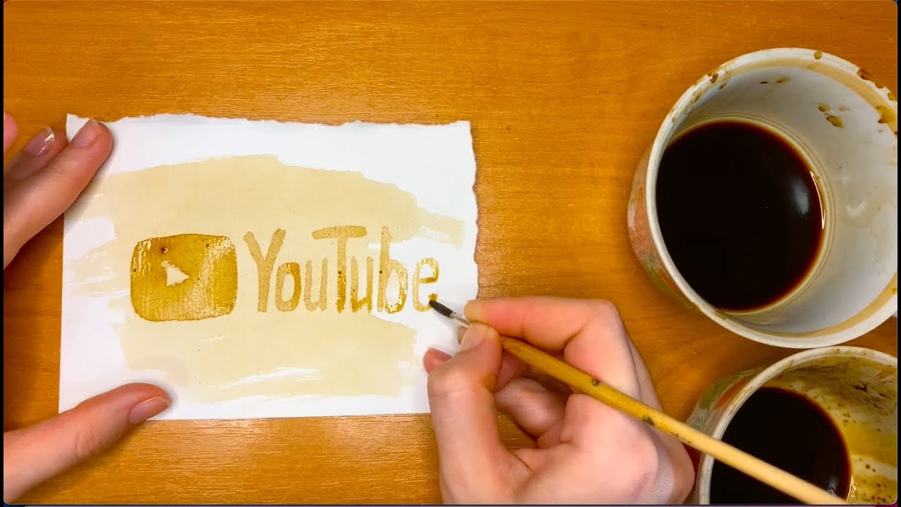 ☕  Logo YouTube Coffee Painting /Coffee Painting / Coffee Sketching