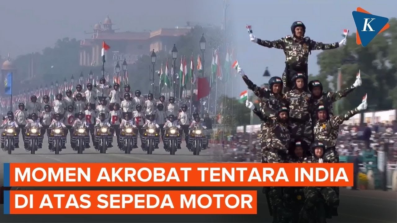 Aksi Akrobatik Tentara India di Atas Motor Warnai Parade Militer di New Delhi