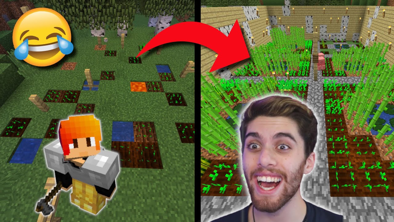Biggest Minecraft Fail.. This NOOB Didn't Know How To FARM In Minecraft..