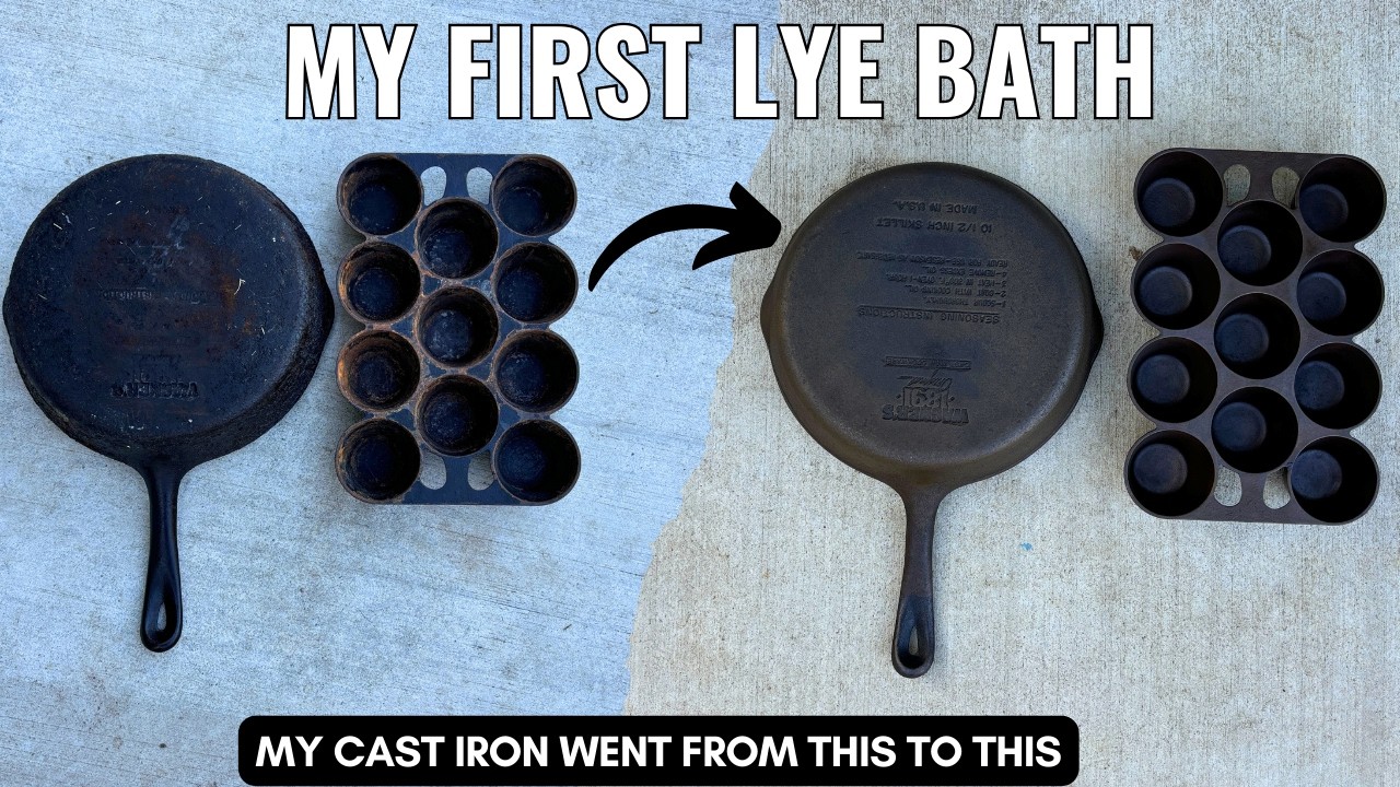 My First Time Using a Lye Bath to Restore Cast Iron