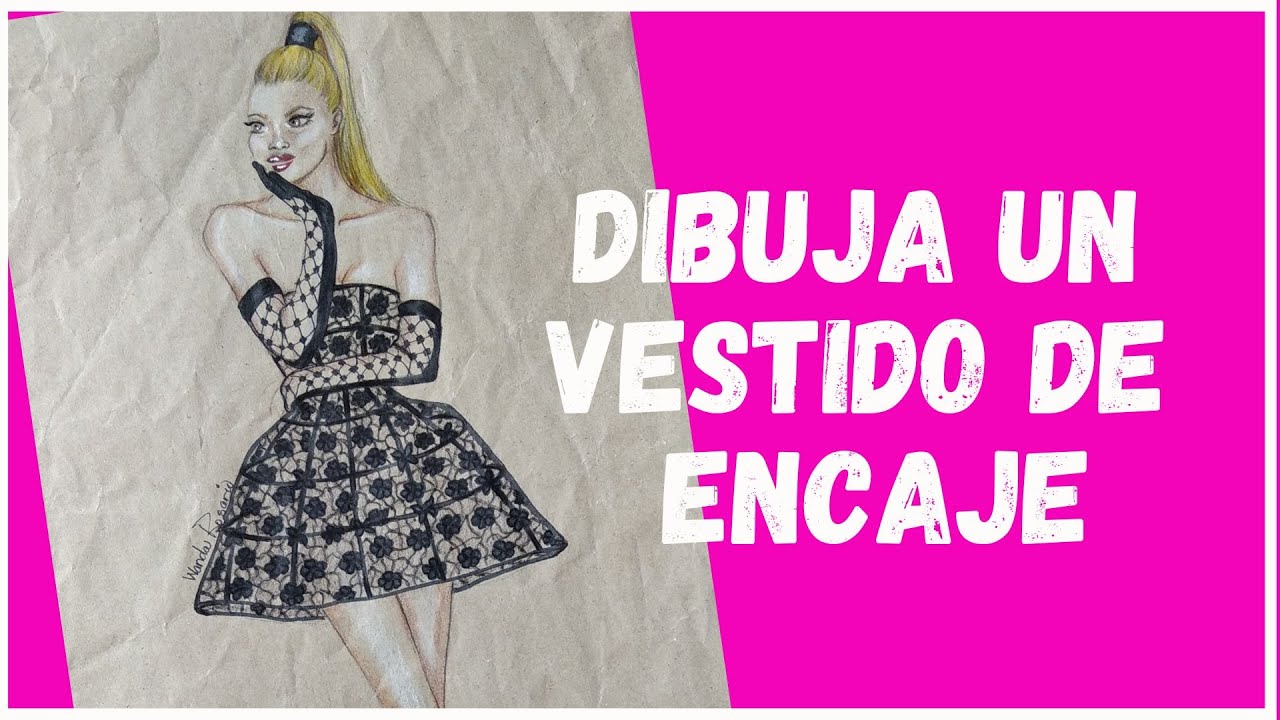 DIBUJA UN VESTIDO DE ENCAJE. 👗