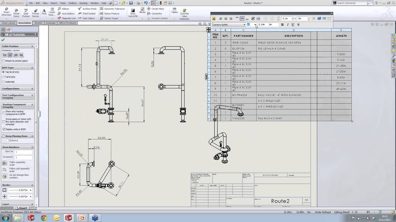 Creating Routing Drawings in SolidWorks