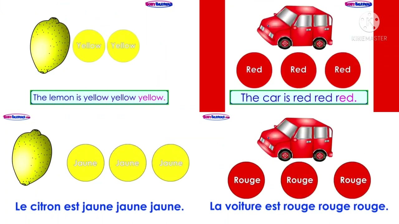 The Apple is Red The Paint is Pink La Pomme est Rouge La Peinture est Rose Comparison