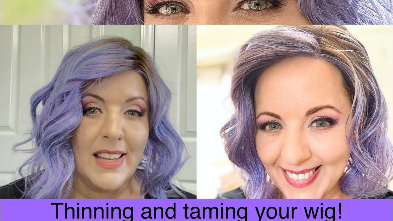 How to thin a wig, taming and styling Belle Tress Vienna Roast in Stardust
