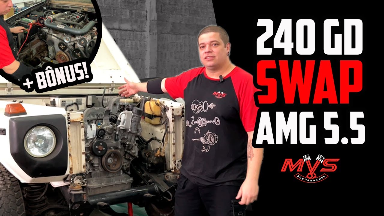 Mercedes-Benz 240 GD swap para AMG 5.5 + Jeep Grand Cherokee com motor de Ford Ranger diesel!