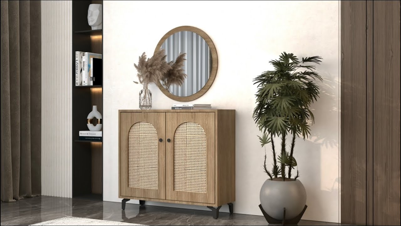 Rattan console with 2 doors / code (C-08)