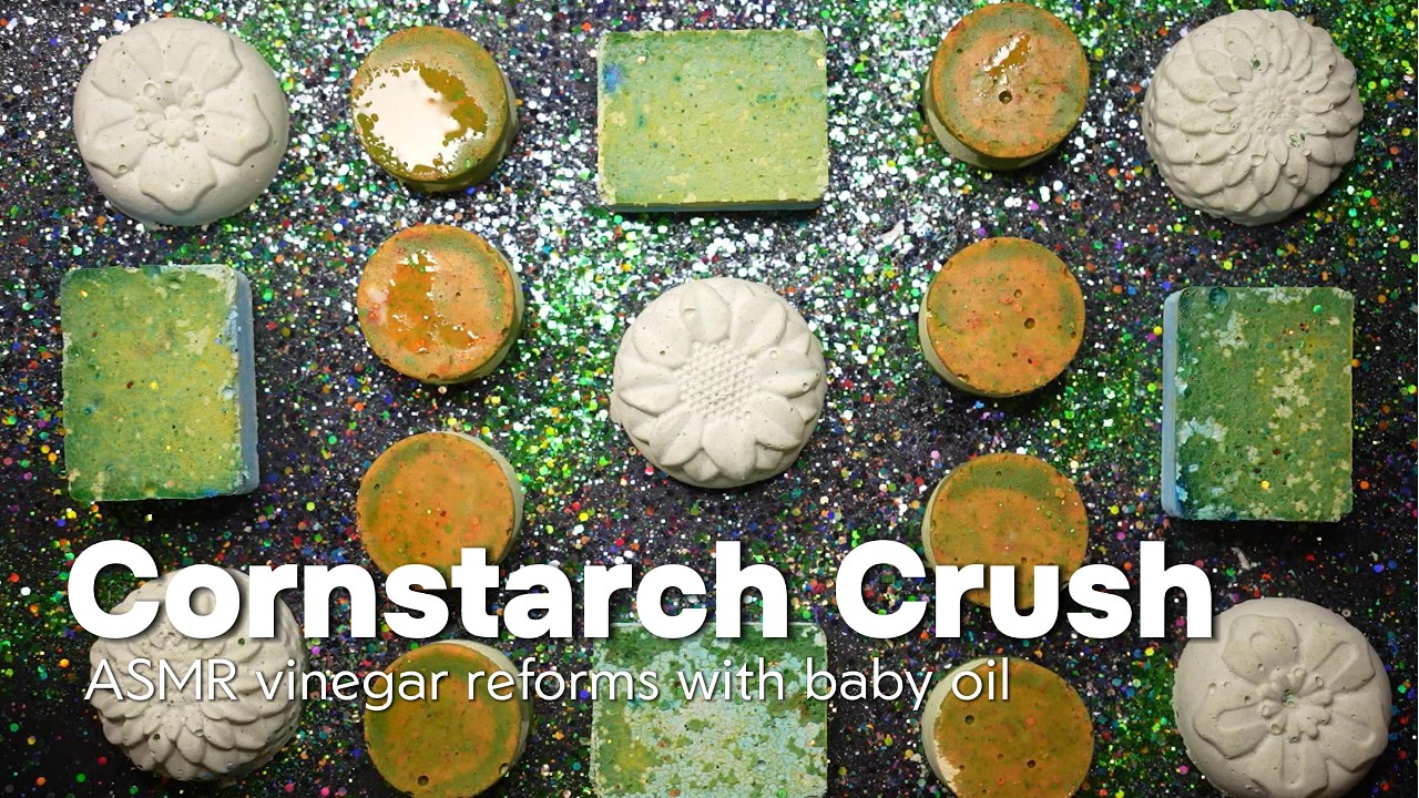 ASMR Crunchy Vinegar Cornstarch Reforms with Baby Oil
