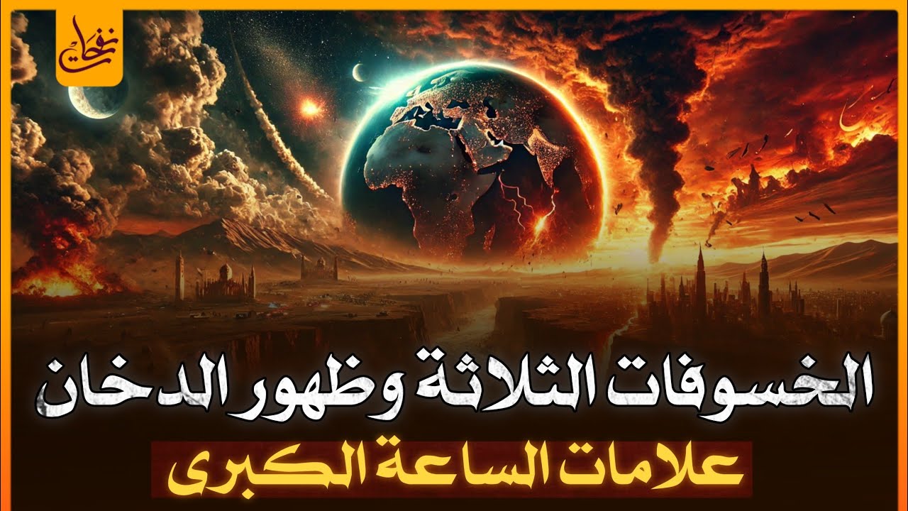 الخسوفات الثلاثة التى ستحدث فى اخر الزمان وظهور الدخان ونهاية العالم علامات الساعة الكبرى الحلقة (9)