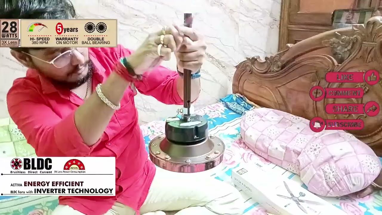 Activa Lotus Premium Bldc fan Unboxing & Installation. 