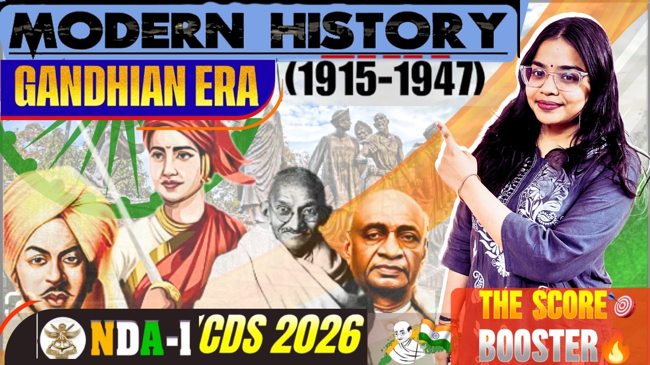 NDA 2026: Modern history | Ghandhian era | Boost your score from this short🔥#ndaexam #nda2026