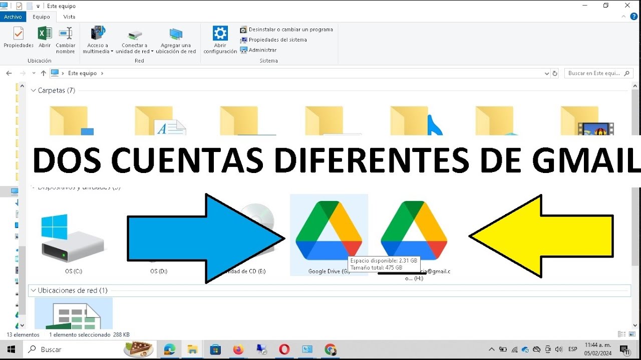 INSTALAR DOS CUENTAS DIFERENTES DE CORREO DE GMAIL EN DRIVE DE ESCRITORIO