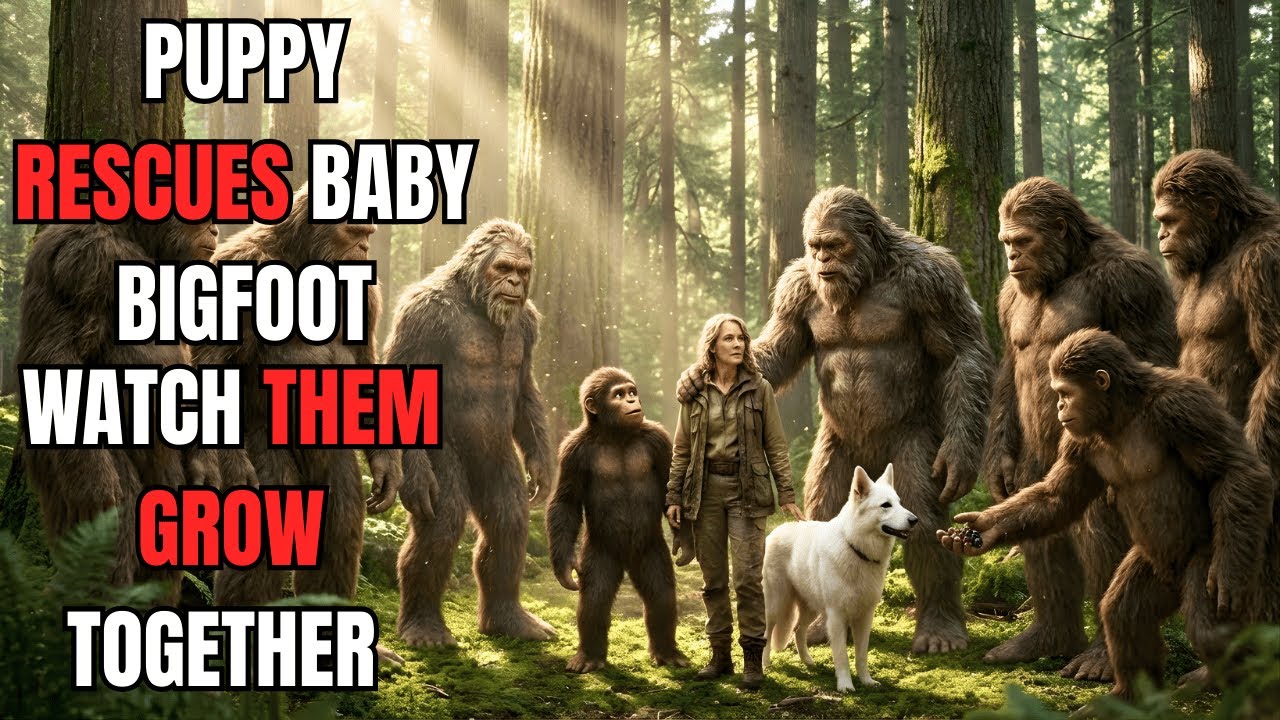 A Puppy Rescued an Orphaned Baby Bigfoot — Watch Them Grow Together