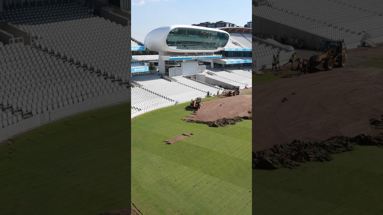 Outfield renovation underway at Lord&rsquo;s Cricket Ground. #Cricket #Homeofcricket #Lords