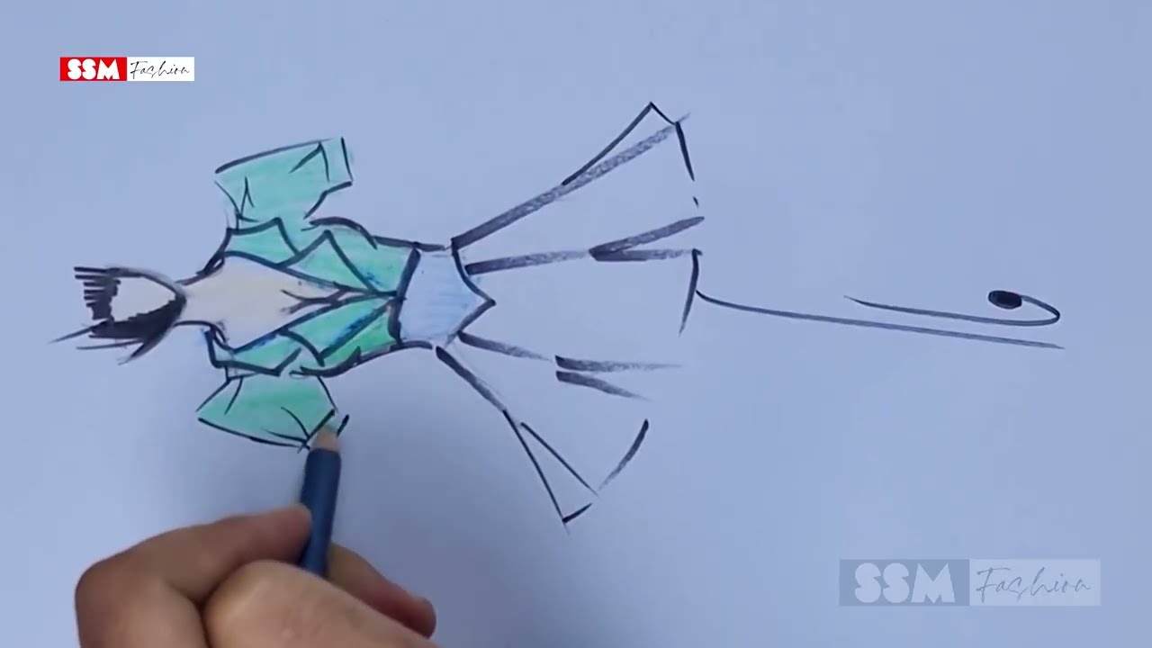 Elegant Fashion Sketch Tutorial – Modern Women’s Dress Design | SSM Fashion