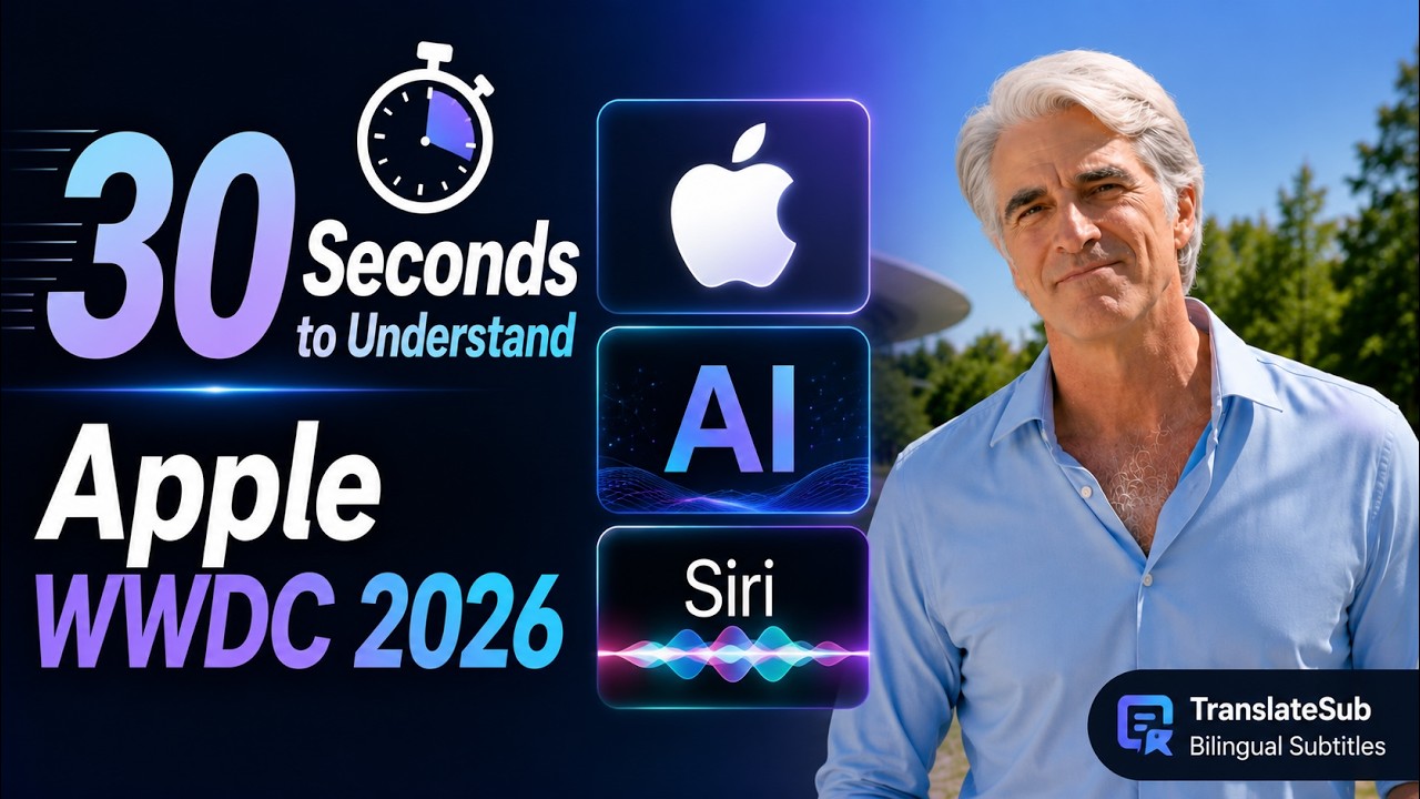Apple WWDC 2026 in 30s: Bilingual Summary with AI Subtitles