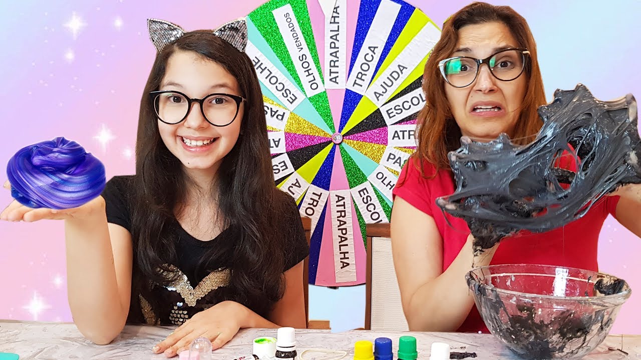 DESAFIO DA ROLETA MISTERIOSA DE SLIME (MYSTERY WHEEL OF SLIME CHALLENGE) | Luluca
