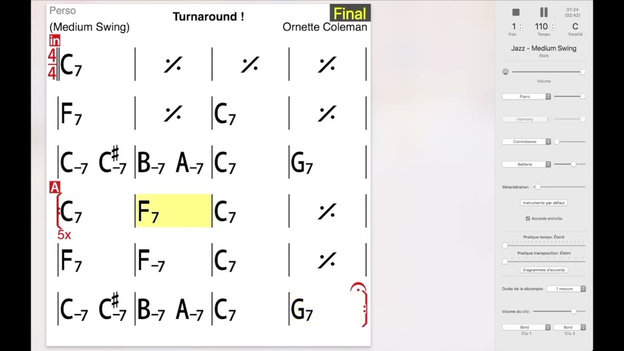 [IRealPro Bass] Turnaround - Ornette Coleman