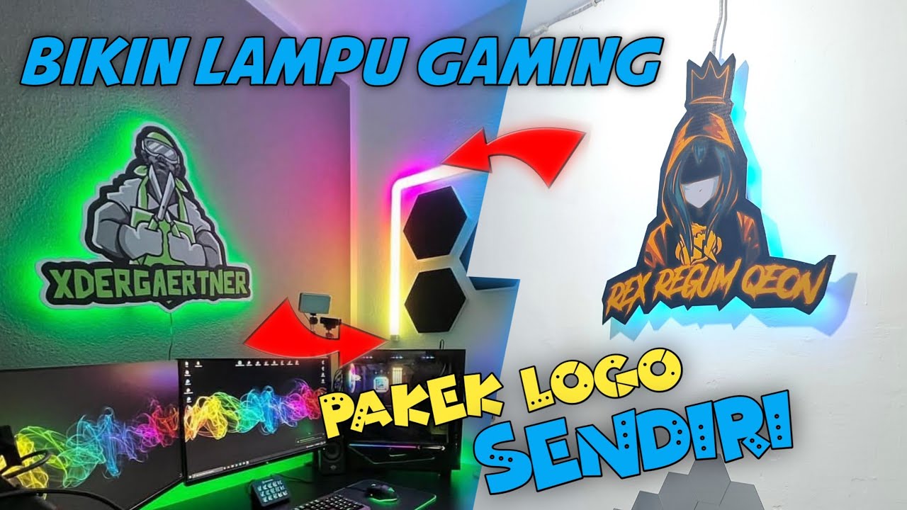 BIKIN LAMPU HIAS/TIDUR LOGO || lampu gaming low budget