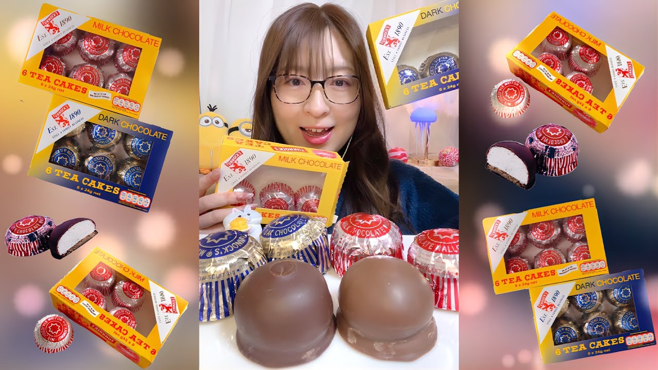 【ASMR】チョコマシュマロと同じなの？ティーケーキ食べてみた！｜ 咀嚼音/EatingSounds/Mukbang