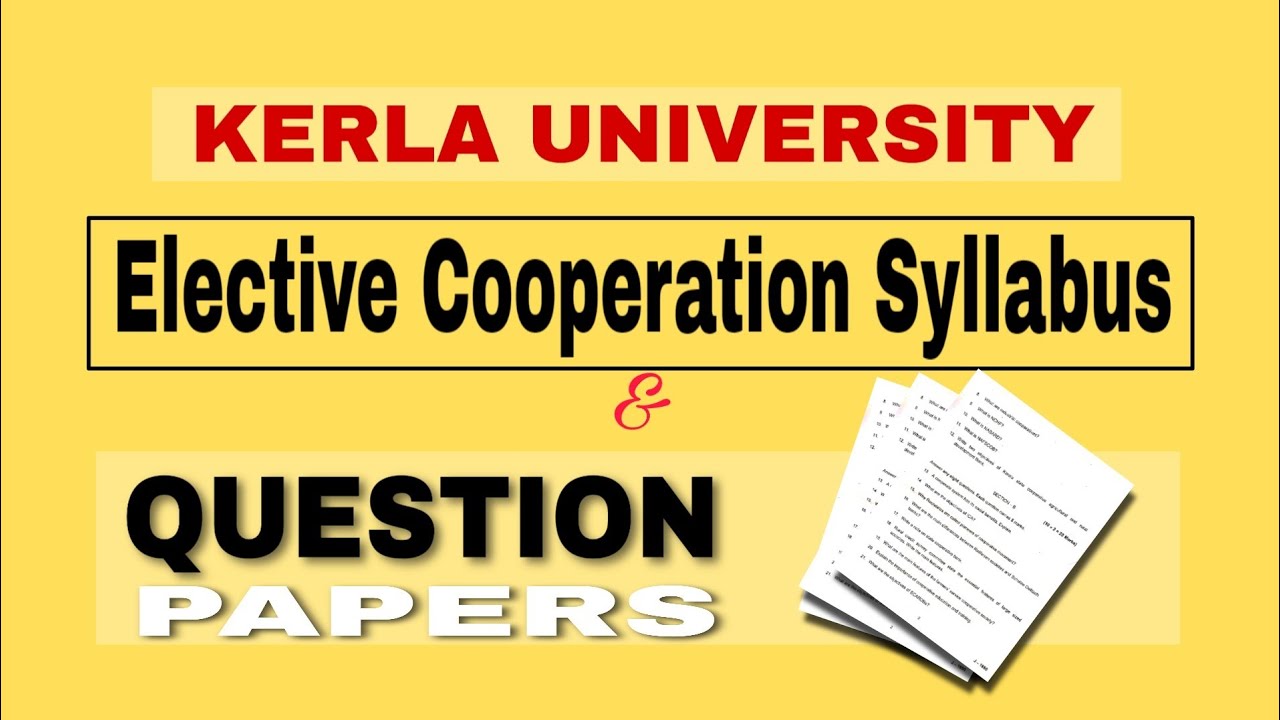 Kerala University Degree Examination|Elective Co-operation Syllabus