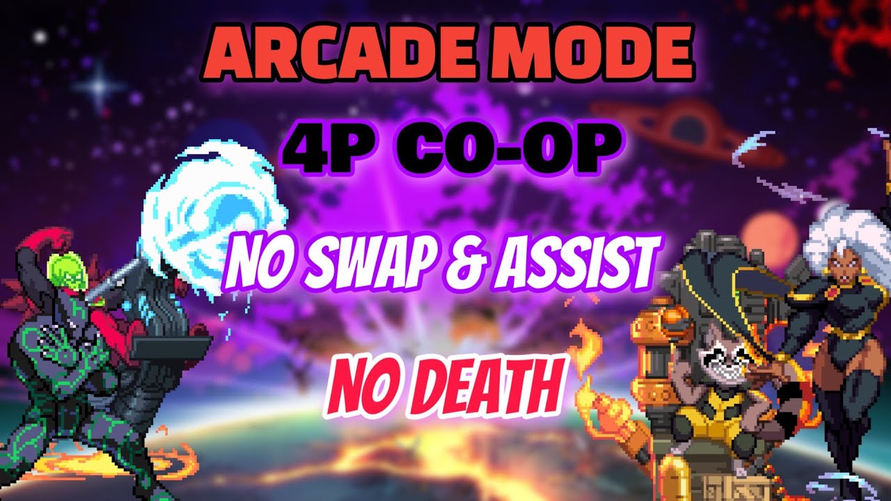 MARVEL Cosmic Invasion - 4P Arcade Hard Mode - No Swap & Assist NO DEATH