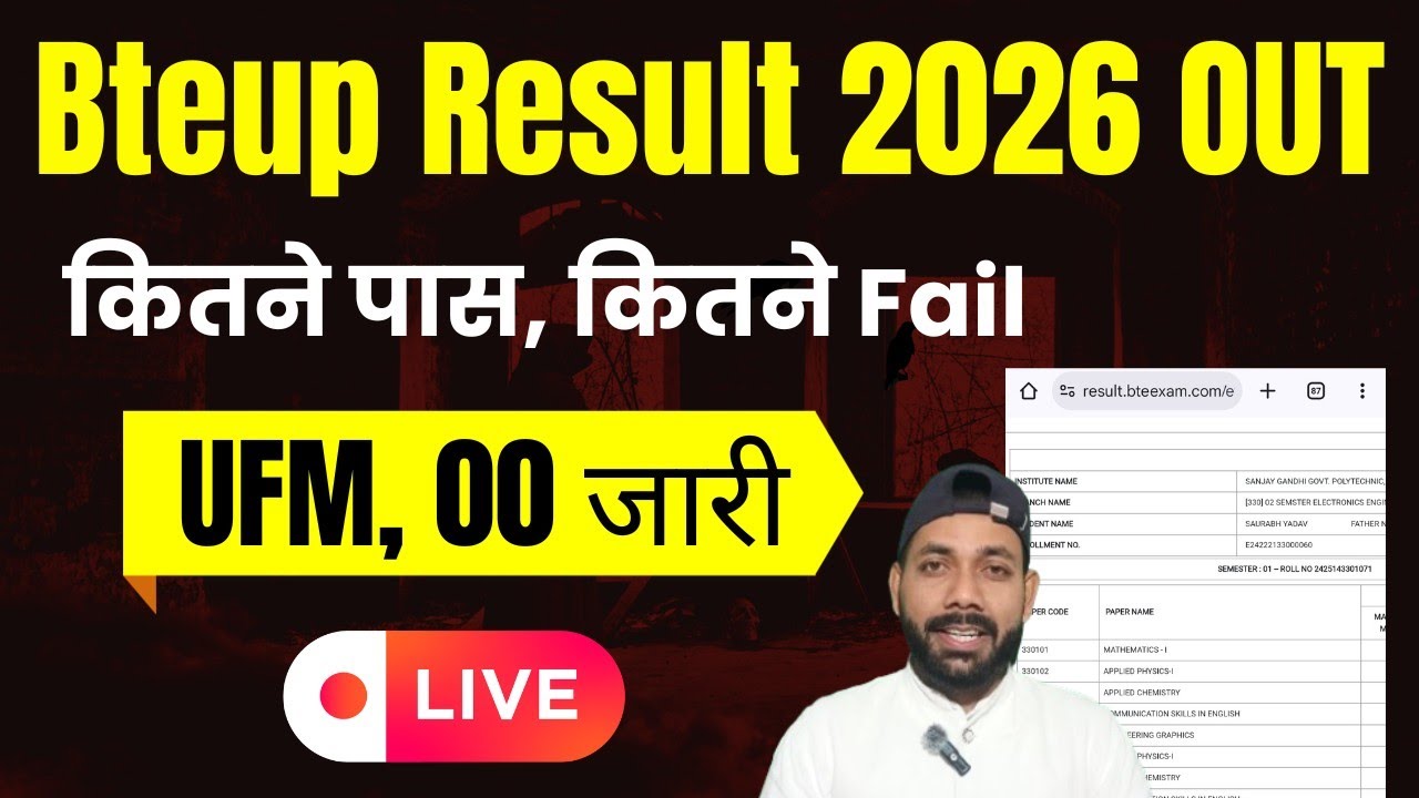 BTEUP RESULT 2026 कितने छात्र पास, कितने Fail || 🔴 Official Update || No Record || UFM || 00 Marks 