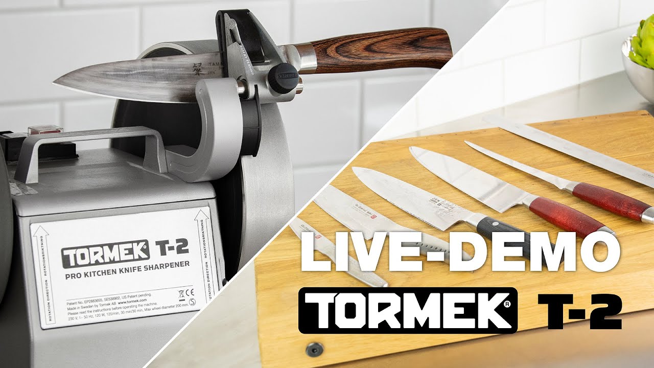 Der schnelle Weg zum Schärfen von Küchenmessern | Tormek T-2 Pro Kitchen Knife Sharpener | Live-Demo